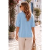 image:imageArachampCloz Womens Wool Blend Oversized Elbow Sleeve Summer Casual Cardigan  NonItchy Breathable Sweater VNeck Button Front Slit Hem Loose Fit Figure Friendly Weekend Travel Work OutfitsLight Blue