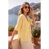 image:imageArachampCloz Womens Wool Blend Oversized Elbow Sleeve Summer Casual Cardigan  NonItchy Breathable Sweater VNeck Button Front Slit Hem Loose Fit Figure Friendly Weekend Travel Work OutfitsCream Yellow