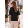 image:imageArachampCloz Womens Wool Blend Oversized Elbow Sleeve Summer Casual Cardigan  NonItchy Breathable Sweater VNeck Button Front Slit Hem Loose Fit Figure Friendly Weekend Travel Work OutfitsBlack