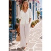 image:imageArachampCloz Womens Wool Blend Oversized Elbow Sleeve Summer Casual Cardigan  NonItchy Breathable Sweater VNeck Button Front Slit Hem Loose Fit Figure Friendly Weekend Travel Work OutfitsWhite