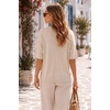 image:imageArachampCloz Womens Wool Blend Oversized Elbow Sleeve Summer Casual Cardigan  NonItchy Breathable Sweater VNeck Button Front Slit Hem Loose Fit Figure Friendly Weekend Travel Work OutfitsBeige