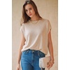image:imageArachampCloz Womens Wool Blend Short Sleeve Oversized Sweater Work Casual Cap Sleeve Tops Summer 2026Apricot