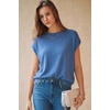 image:imageArachampCloz Womens Wool Blend Short Sleeve Oversized Sweater Work Casual Cap Sleeve Tops Summer 2026Lake Blue