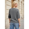 image:imageArachampCloz Womens Cashmere Wool Blend Elbow Sleeve Sweater Relaxed Fit Top  Lightweighamp34 Sleeve Tops Half Sleeve Relaxed Fit Knit Top Business Casual LuxuryampDaily Wardrobe Summer Fall 2026Gray