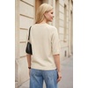image:imageArachampCloz Womens Cashmere Wool Blend Elbow Sleeve Sweater Relaxed Fit Top  Lightweighamp34 Sleeve Tops Half Sleeve Relaxed Fit Knit Top Business Casual LuxuryampDaily Wardrobe Summer Fall 2026Cream