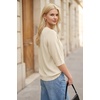 image:imageArachampCloz Womens Cashmere Wool Blend Elbow Sleeve Sweater Relaxed Fit Top  Lightweighamp34 Sleeve Tops Half Sleeve Relaxed Fit Knit Top Business Casual LuxuryampDaily Wardrobe Summer Fall 2026Cream