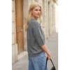 image:imageArachampCloz Womens Cashmere Wool Blend Elbow Sleeve Sweater Relaxed Fit Top  Lightweighamp34 Sleeve Tops Half Sleeve Relaxed Fit Knit Top Business Casual LuxuryampDaily Wardrobe Summer Fall 2026Gray