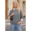 image:imageArachampCloz Womens Cashmere Wool Blend Elbow Sleeve Sweater Relaxed Fit Top  Lightweighamp34 Sleeve Tops Half Sleeve Relaxed Fit Knit Top Business Casual LuxuryampDaily Wardrobe Summer Fall 2026Gray