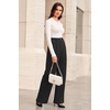 image:imageArachampCloz Womens Lightweight Wool Blend Elastic Waist Straight Leg Business Casual Pants 2026Black