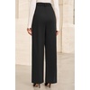image:imageArachampCloz Womens Lightweight Wool Blend Elastic Waist Straight Leg Business Casual Pants 2026Black
