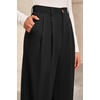 image:imageArachampCloz Womens Lightweight Wool Blend Elastic Waist Straight Leg Business Casual Pants 2026Black