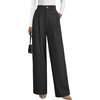 image:imageArachampCloz Womens Lightweight Wool Blend Elastic Waist Straight Leg Business Casual Pants 2026Black