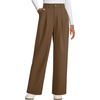 image:imageArachampCloz Womens Lightweight Wool Blend Elastic Waist Straight Leg Business Casual Pants 2026Brown