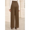 image:imageArachampCloz Womens Lightweight Wool Blend Elastic Waist Straight Leg Business Casual Pants 2026Brown