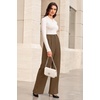 image:imageArachampCloz Womens Lightweight Wool Blend Elastic Waist Straight Leg Business Casual Pants 2026Brown