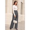 image:imageArachampCloz Womens Lightweight Wool Blend Elastic Waist Straight Leg Business Casual Pants 2026Dark Grey