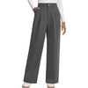 image:imageArachampCloz Womens Lightweight Wool Blend Elastic Waist Straight Leg Business Casual Pants 2026Dark Grey