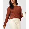 image:imageArachampCloz Womens Soft Knit Sweater Fall Dressy Casual Pullover TopsAcaramel