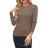 image:imageArachampCloz Womens Soft Knit Sweater Fall Dressy Casual Pullover TopsAheather Coffee