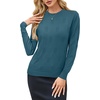 image:imageArachampCloz Womens Soft Knit Sweater Fall Dressy Casual Pullover TopsApeacock Blue