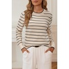 image:imageArachampCloz Womens Soft Knit Sweater Fall Dressy Casual Pullover TopsStriped Apricot Black