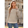 image:imageArachampCloz Womens Soft Knit Sweater Fall Dressy Casual Pullover TopsStriped Apricot Black