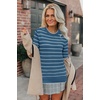 image:imageArachampCloz Womens Soft Knit Sweater Fall Dressy Casual Pullover TopsStriped Blue White