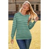 image:imageArachampCloz Womens Soft Knit Sweater Fall Dressy Casual Pullover TopsStriped Green White