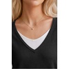 image:imageArachampCloz Womens Wool Blend 2 in 1 Patchwork V Neck Casual Sweater TopsBlack