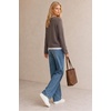 image:imageArachampCloz Womens Wool Blend 2 in 1 Patchwork V Neck Casual Sweater TopsCoffee