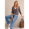 image:imageArachampCloz Womens Wool Blend 2 in 1 Patchwork V Neck Casual Sweater TopsCoffee