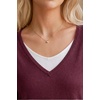 image:imageArachampCloz Womens Wool Blend 2 in 1 Patchwork V Neck Casual Sweater TopsWine Red