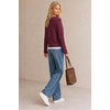 image:imageArachampCloz Womens Wool Blend 2 in 1 Patchwork V Neck Casual Sweater TopsWine Red