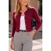 image:imageArachampCloz Womens Wool Blend Cropped Crewneck Fall Work Cardigan Sweaters  Lightweight Bolero Shrugs Button Front Long Sleeve Regular Fit Business Casual Outfits Formal PartyBurgundy