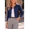 image:imageArachampCloz Womens Wool Blend Cropped Crewneck Fall Work Cardigan Sweaters  Lightweight Bolero Shrugs Button Front Long Sleeve Regular Fit Business Casual Outfits Formal PartyNavy Blue