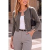 image:imageArachampCloz Womens Wool Blend Cropped Crewneck Fall Work Cardigan Sweaters  Lightweight Bolero Shrugs Button Front Long Sleeve Regular Fit Business Casual Outfits Formal PartyCoffee