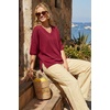 image:imageArachampCloz Womens Wool Blend Elbow Sleeve Summer Oversized Casual SweaterBurgundy