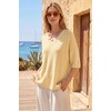 image:imageArachampCloz Womens Wool Blend Elbow Sleeve Summer Oversized Casual SweaterCream Yellow