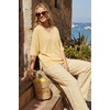 image:imageArachampCloz Womens Wool Blend Elbow Sleeve Summer Oversized Casual SweaterCream Yellow