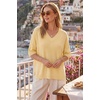 image:imageArachampCloz Womens Wool Blend Elbow Sleeve Summer Oversized Casual SweaterCream Yellow