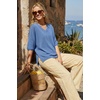 image:imageArachampCloz Womens Wool Blend Elbow Sleeve Summer Oversized Casual SweaterHaze Blue