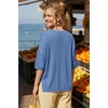 image:imageArachampCloz Womens Wool Blend Elbow Sleeve Summer Oversized Casual SweaterHaze Blue