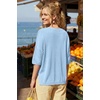 image:imageArachampCloz Womens Wool Blend Elbow Sleeve Summer Oversized Casual SweaterLight Blue