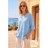 image:imageArachampCloz Womens Wool Blend Elbow Sleeve Summer Oversized Casual SweaterLight Blue