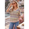 image:imageArachampCloz Womens Wool Blend Elbow Sleeve Summer Oversized Casual SweaterRainbow Striped 01