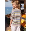 image:imageArachampCloz Womens Wool Blend Elbow Sleeve Summer Oversized Casual SweaterRainbow Striped 01