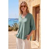 image:imageArachampCloz Womens Wool Blend Elbow Sleeve Summer Oversized Casual SweaterSage Green