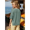 image:imageArachampCloz Womens Wool Blend Elbow Sleeve Summer Oversized Casual SweaterSage Green