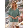image:imageArachampCloz Womens Wool Blend Elbow Sleeve Summer Oversized Casual SweaterSage Green