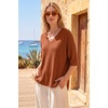 image:imageArachampCloz Womens Wool Blend Elbow Sleeve Summer Oversized Casual SweaterTerracotta